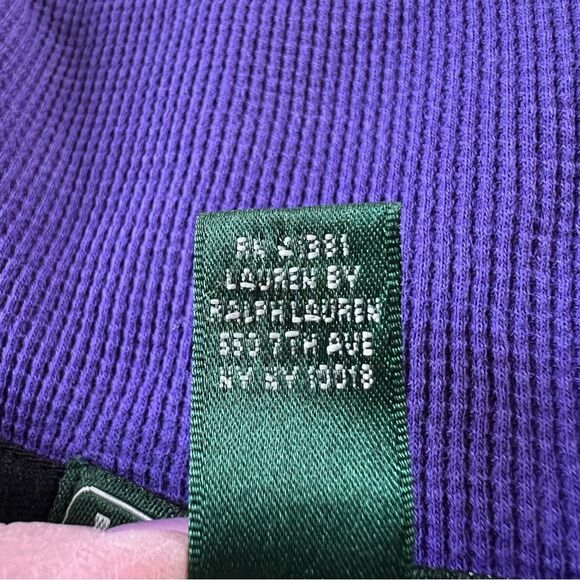 LRL Lauren Y2K Green Label Active Preppy Black Purple Athleisure Sweatshirt XL - Picture 10 of 13
